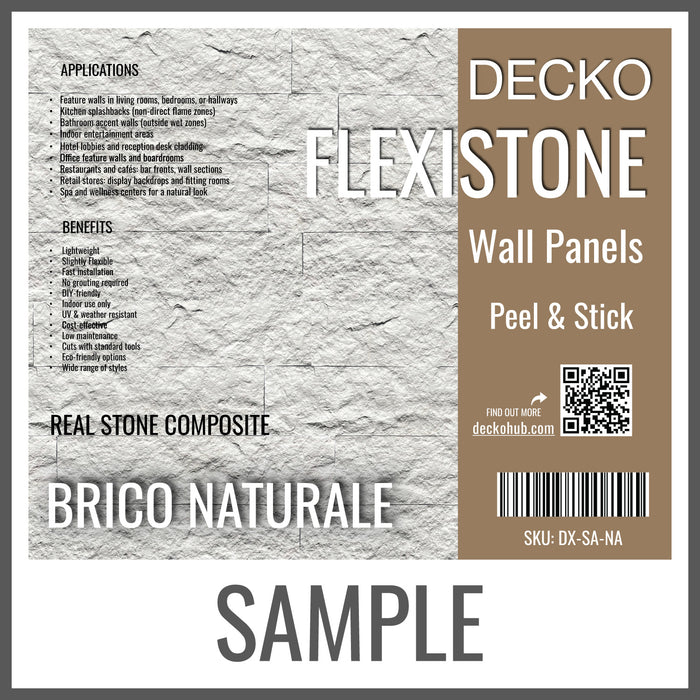 DECKO FLEXISTONE wall panel SAMPLES - Free Shipping