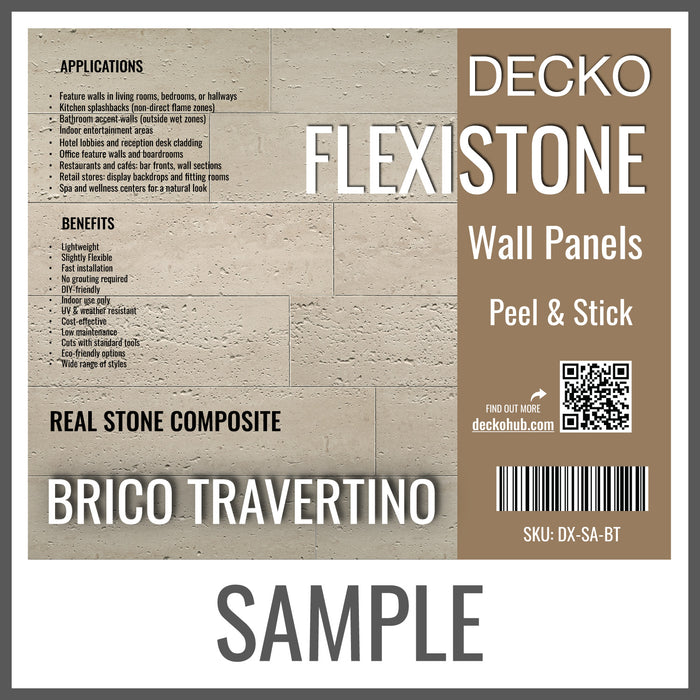 DECKO FLEXISTONE wall panel SAMPLES - Free Shipping