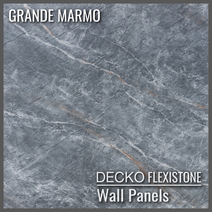 Flexible 3D Stone Wall Panels - GRANDE MARMO - Box of 5 serial panels (1200x600mm) 3.6m² coverage | DECKO Flexistone