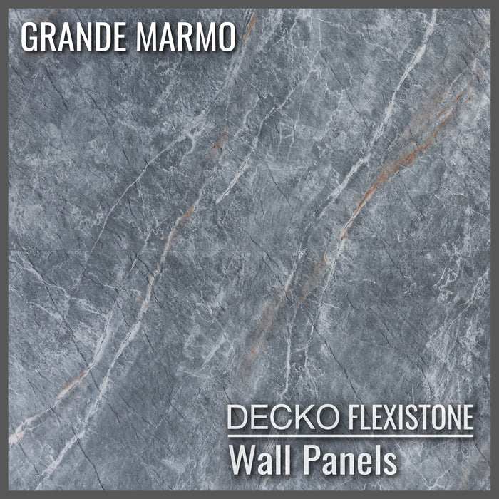 Flexible 3D Stone Wall Panels - GRANDE MARMO - Box of 5 serial panels (1200x600mm) 3.6m² coverage | DECKO Flexistone