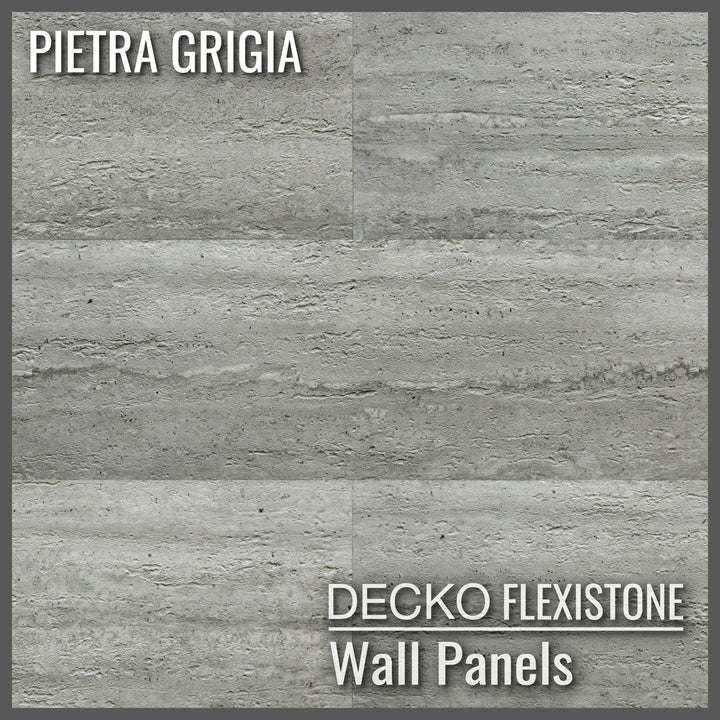 Flexible 3D Stone Wall Panels - PIETRA GRIGIA - Box of 16 panels (900x300mm) 4.32m² coverage | DECKO Flexistone