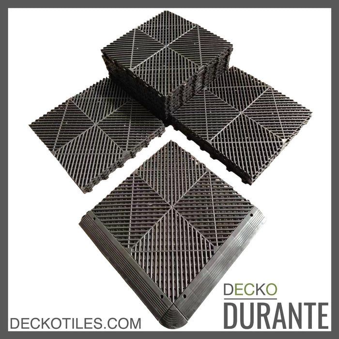 DECKO DURANTE Multipurpose/Garage Tile - BLACK - 400/400/18 - Price/Tile