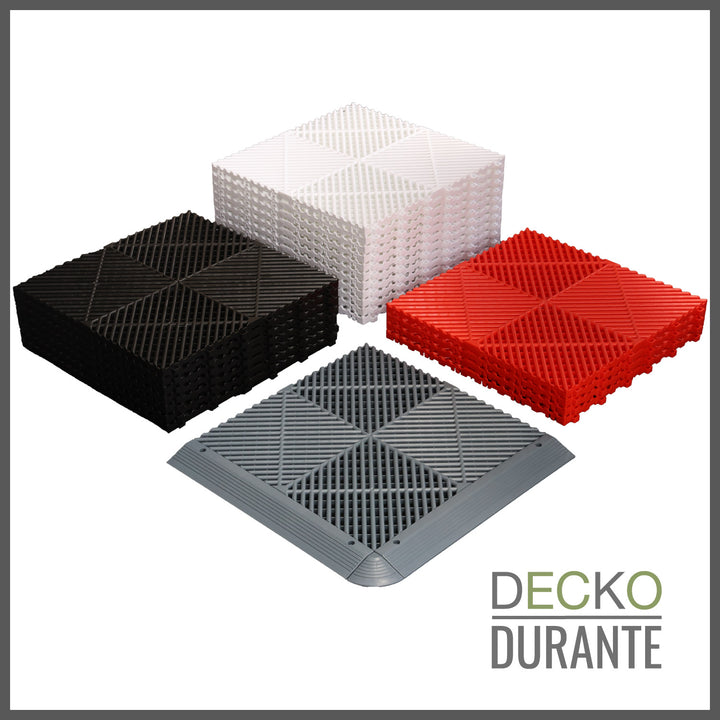 Garage Tile - Interlocking Polypropylene Flooring | DECKO <b>DURANTE</b> (400x400x18mm) <b>Select Color</b>