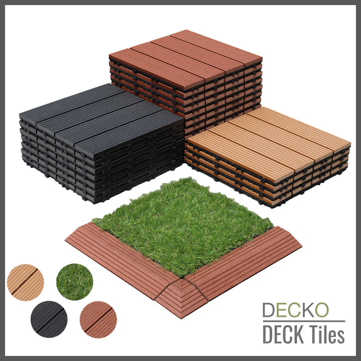 <b>Deck Tiles</b> - Premium WPC Interlocking | DECKO -  300/300/20 (11/box) - <b>select colour</b>