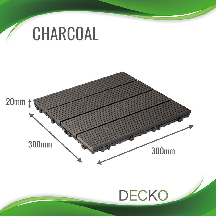 DECKO Premium Tiles - <b>CHARCOAL</b> - 300/300/20 - Price/Tile