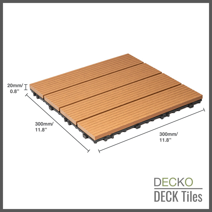 DECKO Premium Tiles - <b>TEAK</b> - 300/300/20 - Price/Tile