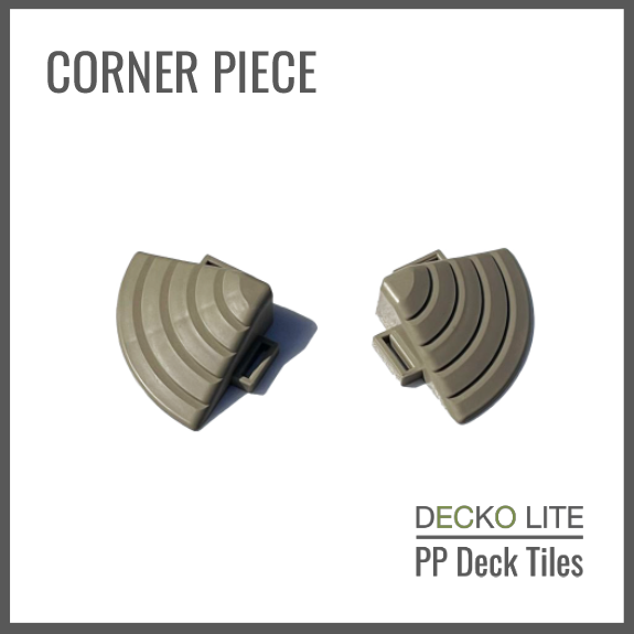 Corner Ramp Edges for DECKO Lite PP Deck Tiles - <b>Choose Colour</b> - Premium, 100% Recycled Polypropylene (One Piece)