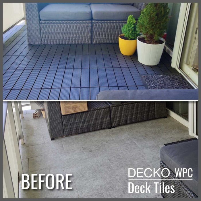 DECKO Premium Tiles - <b>CHARCOAL</b> - 300/300/20 - Price/Tile