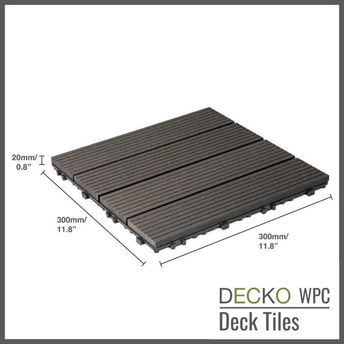 DECKO Premium Tiles - <b>Select Colour</b> - 300/300/20 - Price/Box of 11