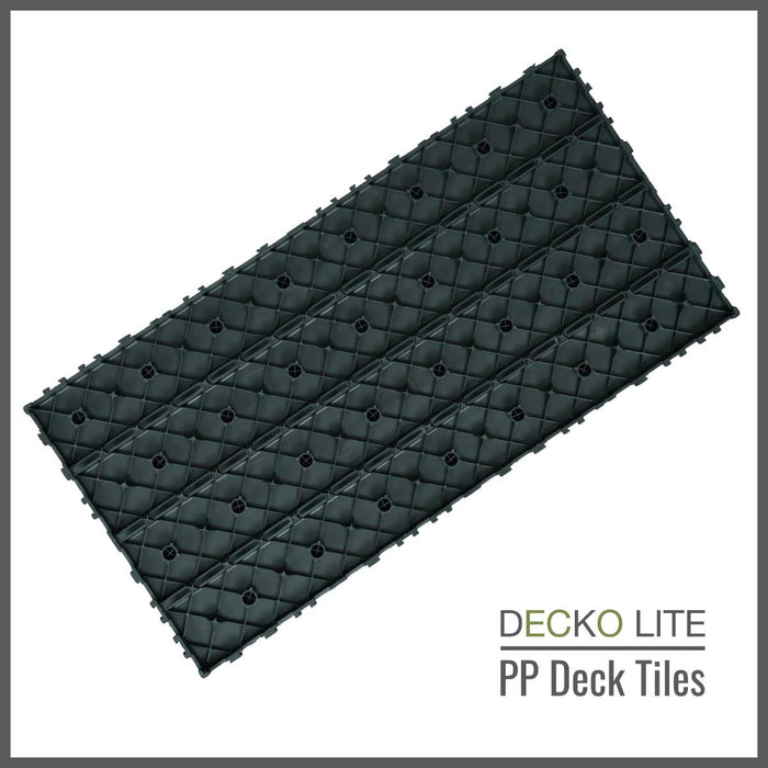 Deck Tiles - <b>GREYSLAT</b> - Interlocking PP Flooring, with Recycled Premium Polypropylene | DECKO Lite (608x304x20 mm tile) - (One Piece)