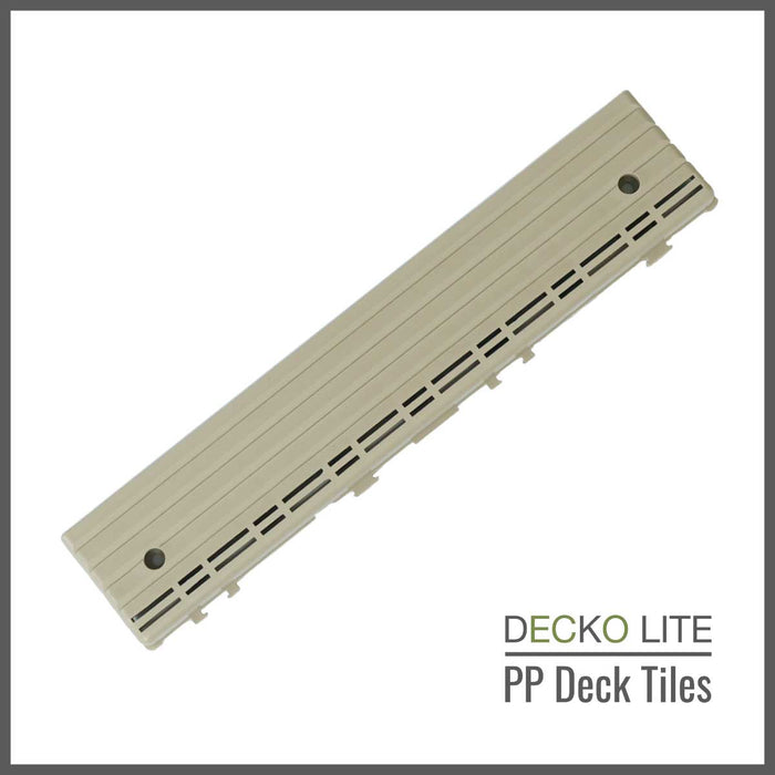 Deck Tiles <b>Ramp Edge</b> for Interlocking PP Flooring | DECKO Lite (304x60x20 mm) - Premium, with Recycled Polypropylene (One Piece)