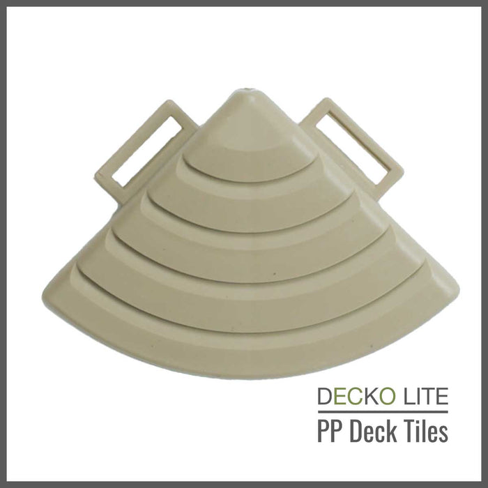 Deck Tiles <b>Corner Ramp Edge</b> for Interlocking PP Flooring | DECKO Lite (60x60x20 mm) - Premium, with Recycled Polypropylene (One Piece)