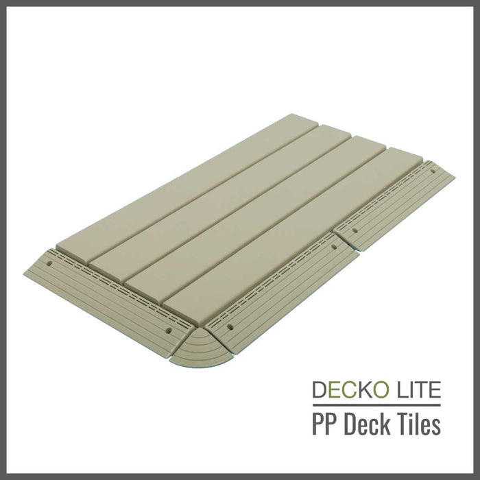 DECKO Lite PP Deck Tiles BEIGESLAT 608x304mm Premium, 100