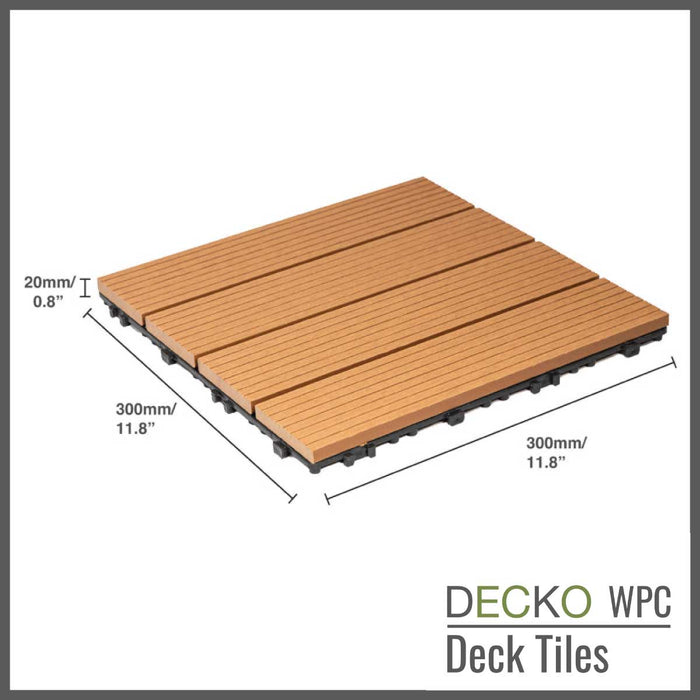 DECKO Premium Tiles - <b>TEAK</b> - 300/300/20 - Price/Tile