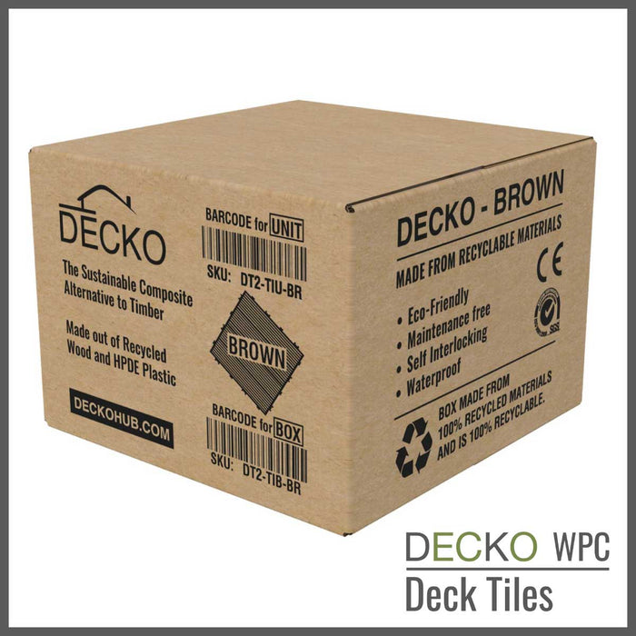 Deck Tiles SAMPLE BOX - Premium WPC Interlocking | DECKO - Fully refundable 11 tiles with $5.9 Handling fee for Color Samples and Free Return!