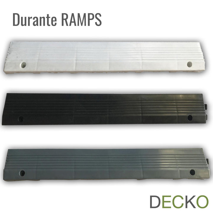 Garage Tile <b>Ramp Edge</b> for Interlocking Polypropylene Flooring | DECKO <b>DURANTE</b> (400x60x18mm)