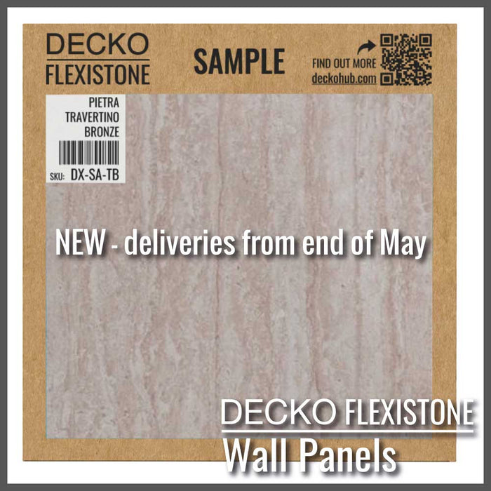 Flexible 3D Stone Wall Panel Sample - PIETRA TRAVERTINO BRONZE | DECKO Flexistone - Free Shipping