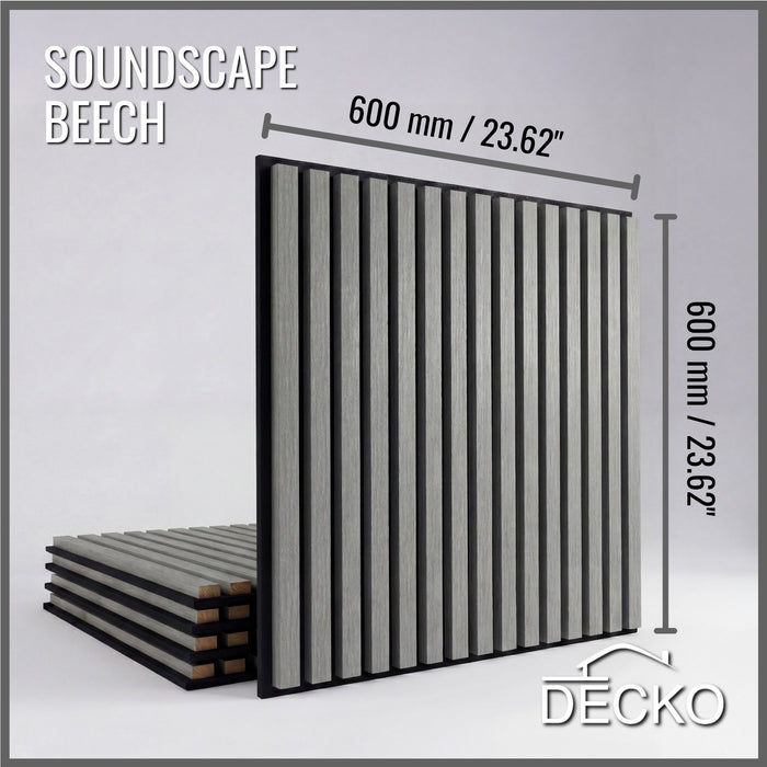 Acoustic Sound Dampening Wall Panels - BEECH Square - box of 5 panels (600x600mm) 1.8 m² coverage | DECKO SOUNDSCAPE