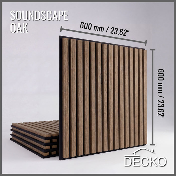 Acoustic Sound Dampening Wall Panels - OAK Square - box of 5 panels (600x600mm) 1.8 m² coverage | DECKO SOUNDSCAPE
