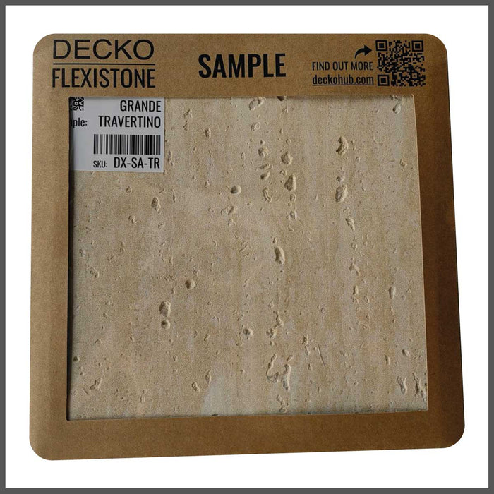 DECKO Flexistone Wall Panels - <b>GRANDE TRAVERTINO</b> - Box of 1200x600mm flexible stone panels