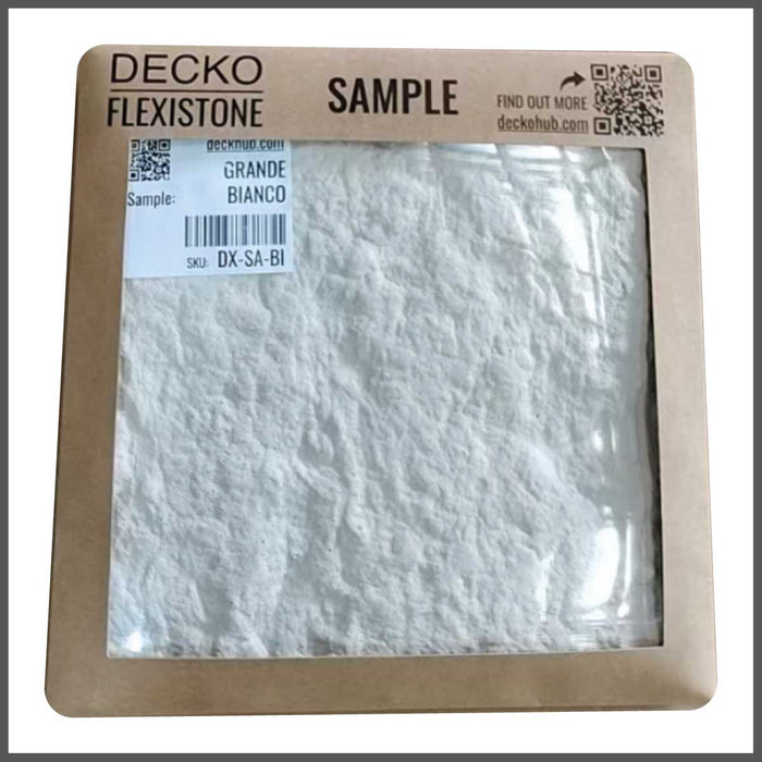 DECKO Flexistone Wall Panels - <b>GRANDE BIANCO</b> - Box of 5 panels 1200x600mm