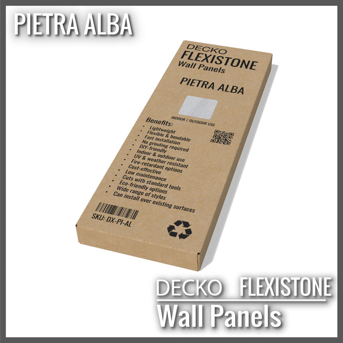 DECKO Flexistone Wall Panels - <b>PIETRA ALBA</b> - Box of 16 Panels 900x300mm