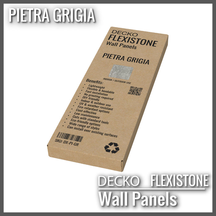 DECKO Flexistone Wall Panels - <b>PIETRA GRIGIA</b> - Box of 16 900x300mm Panels
