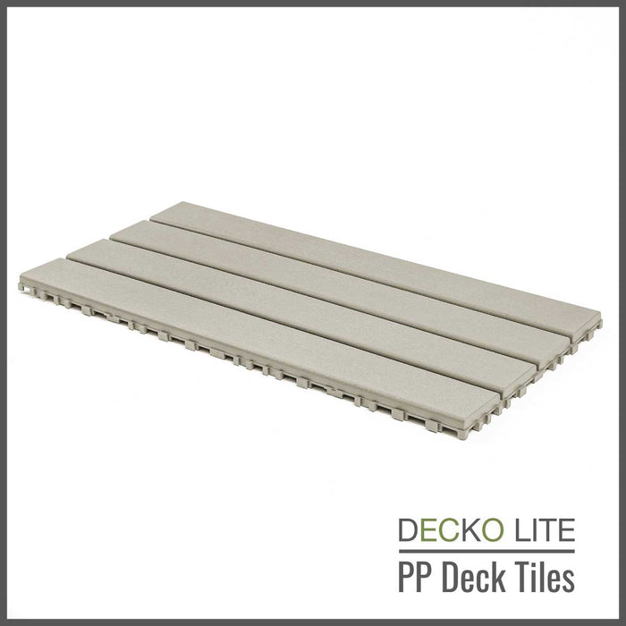 DECKO Lite PP Deck Tiles - <b>BEIGESLAT</b> - 608x304mm - Premium, 100% Recycled Polypropylene (Price/Tile)