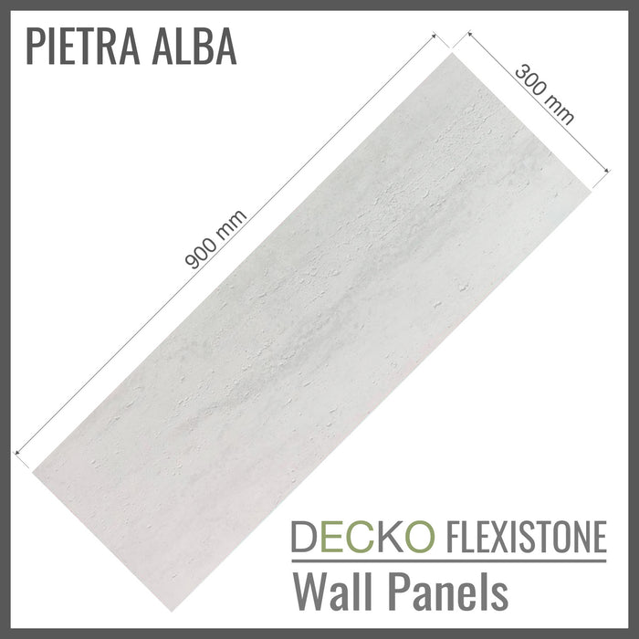 DECKO Flexistone Wall Panels - <b>PIETRA ALBA</b> - Box of 16 Panels 900x300mm