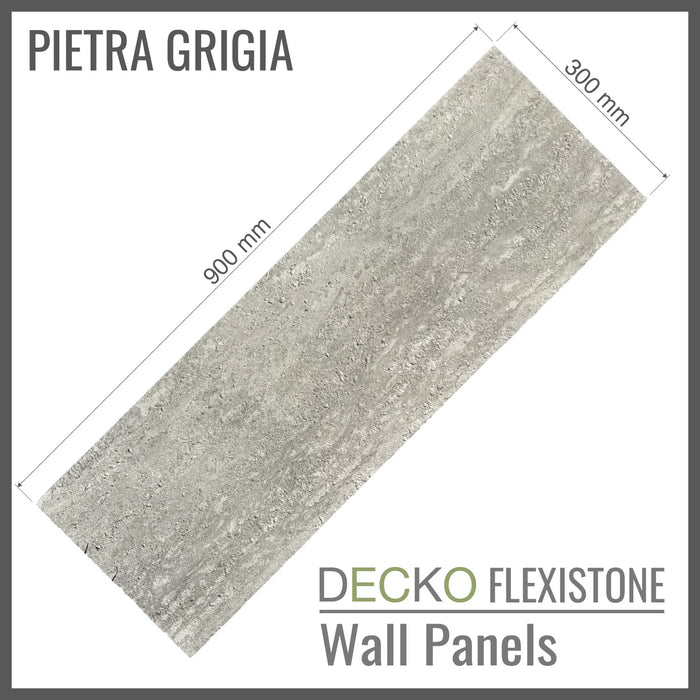 DECKO Flexistone Wall Panels - <b>PIETRA GRIGIA</b> - Box of 16 900x300mm Panels