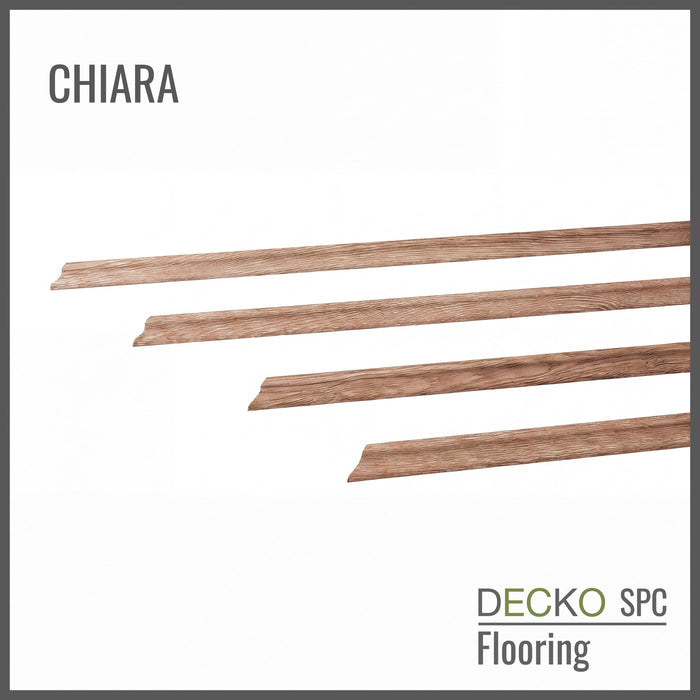 <b>Skirting Scotia</b> - for SPC Hybrid Vinyl Plank Flooring - | DECKO - 1220x20x20mm- 45<sup>o</sup> factory precut ends