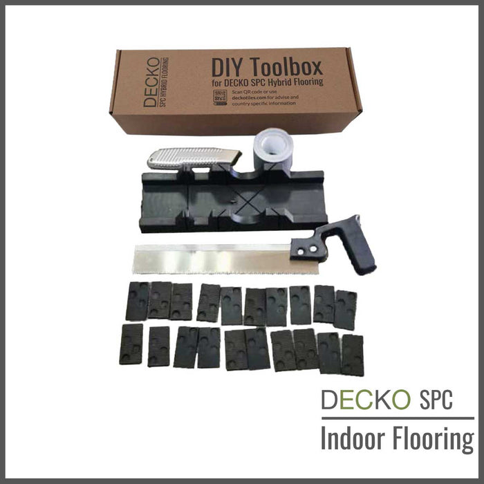 <b>DIY Toolbox</b> for indoor flooring - with complimentary <b>Free DECKO SPC Sample Pack</b>