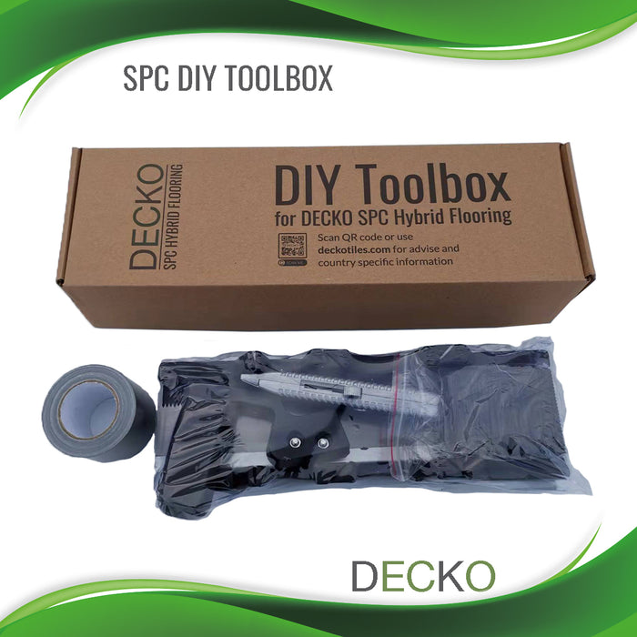 <b>DIY Toolbox</b> for indoor flooring - with complimentary <b>Free DECKO SPC Sample Pack</b>