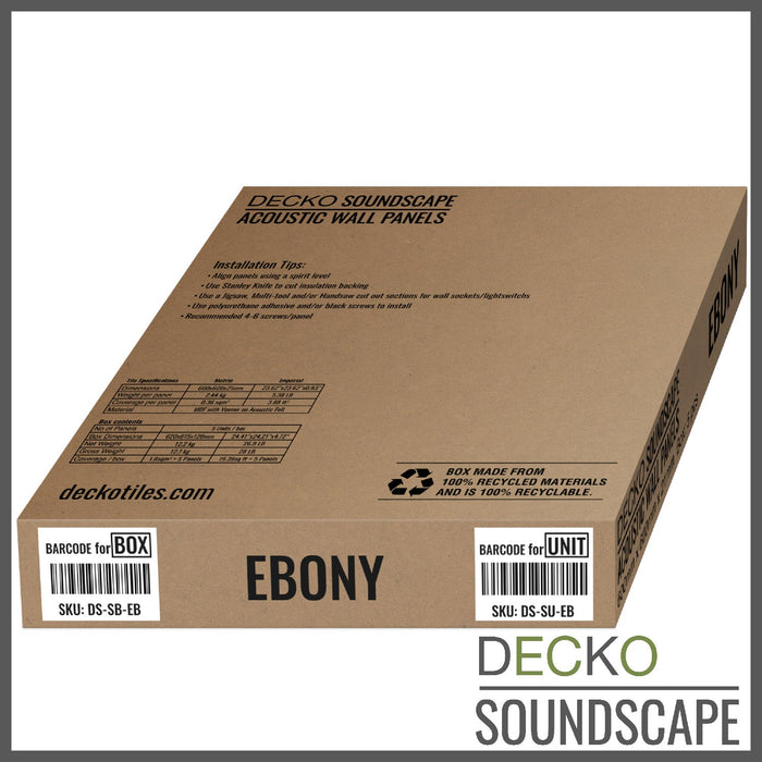 DECKO <b>SOUNDSCAPE</b> Acoustic Wall - <b>Choose Colour & Size</b> - Price/Box