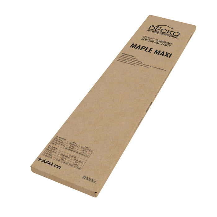 Acoustic Sound Dampening Wall Panels - MAXI MAPLE - box of 2 panels (2700x600mm)  | DECKO SOUNDSCAPE