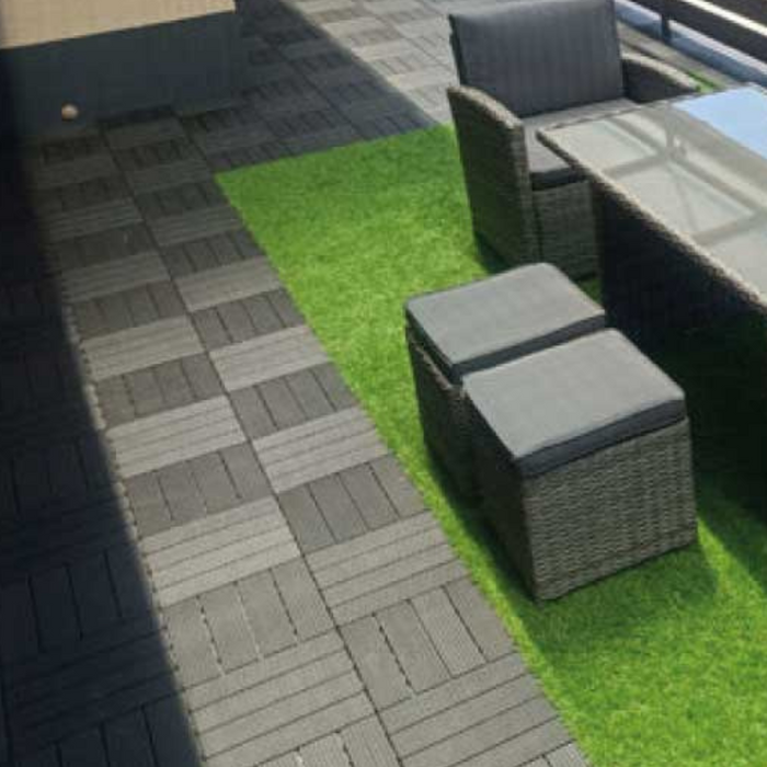 <b>Artificial Grass Tiles</b> - Premium Interlocking Turf | DECKO (300x300x20 mm tile) - (One Piece)