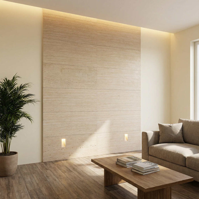 Flexible 3D Stone Wall Panels - <b>GRANDE TRAVERTINO</b> - Box of 6 panels (1200x600mm) <b>4.32m<sup>2</sup></b> coverage | DECKO Flexistone