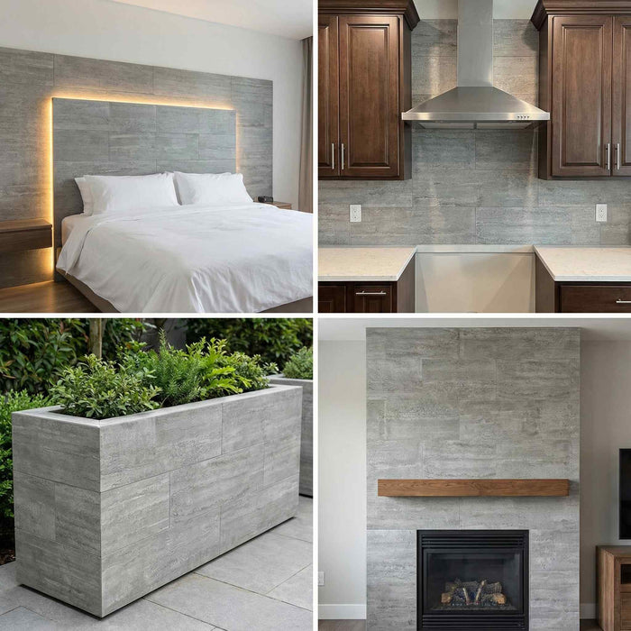 Flexible 3D Stone Wall Panels - <b>PIETRA GRIGIA</b> - Box of 16 panels (900x300mm) <b>4.32m<sup>2</sup></b> coverage | DECKO Flexistone