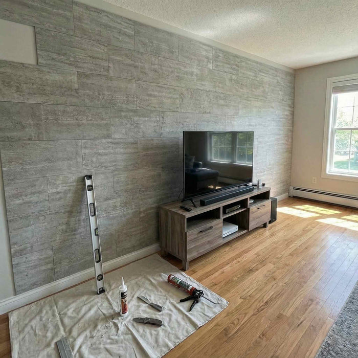 Flexible 3D Stone Wall Panels - <b>PIETRA GRIGIA</b> - Box of 16 panels (900x300mm) <b>4.32m<sup>2</sup></b> coverage | DECKO Flexistone