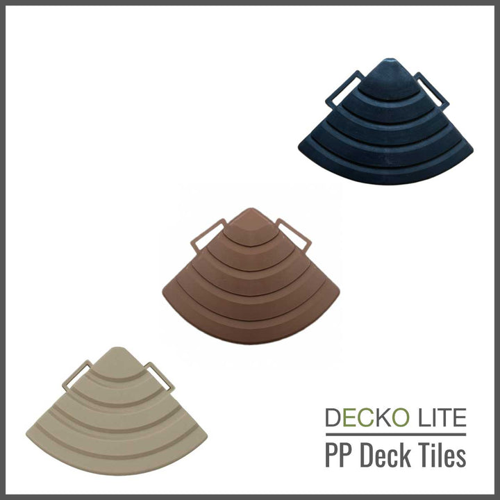 Deck Tiles Corner Ramp Edge for Interlocking PP Flooring | DECKO Lite (60x60x20 mm) - High End Polypropylene | 100% Recyclable