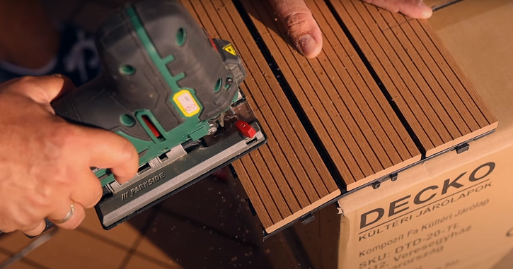 Cutting decking tiles with proper tools