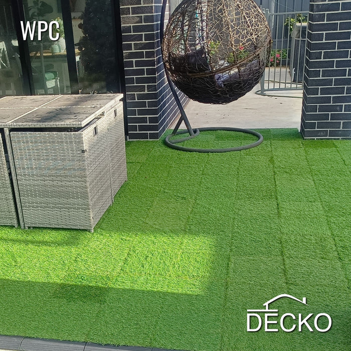 Artificial Grass Tiles - Premium Interlocking Turf | DECKO (300x300x20 mm tile) - (One Piece)