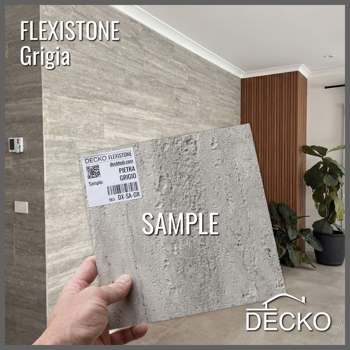 Flexible 3D Stone Wall Panel Sample - PIETRA GRIGIA | DECKO Flexistone - Free Shipping