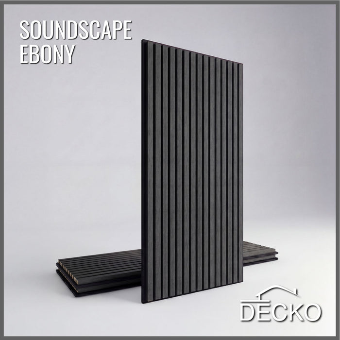 Acoustic Sound Dampening Wall Panels - EBONY Long - box of 3 panels (1200x600mm) 2.16 m² coverage | DECKO SOUNDSCAPE