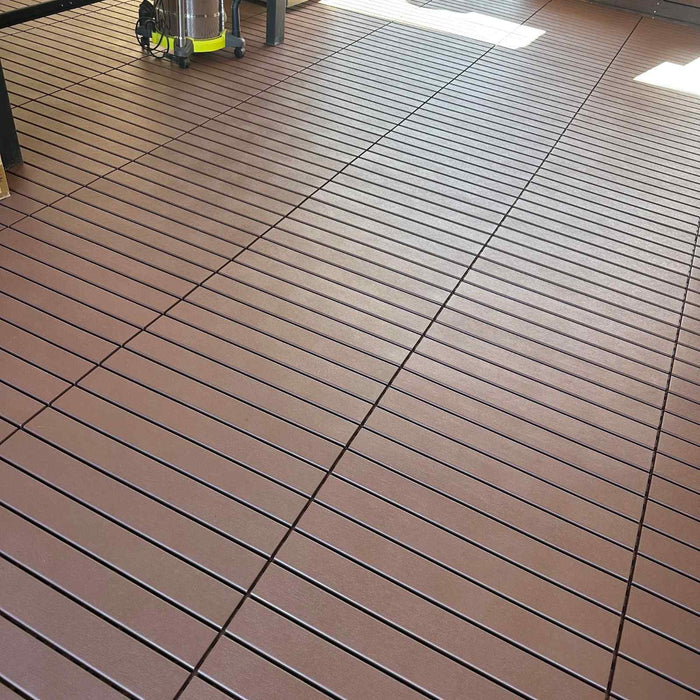 Deck Tiles - BROWNSLAT - Interlocking PP Flooring - High End Polypropylene | 100% Recyclable | DECKO Lite (608x304x20 mm tile)