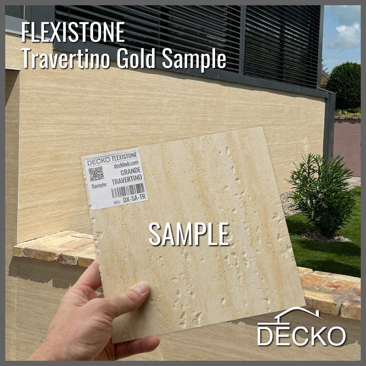 Flexible 3D Stone Wall Panel Sample - TRAVERTINO | DECKO Flexistone - Free Shipping