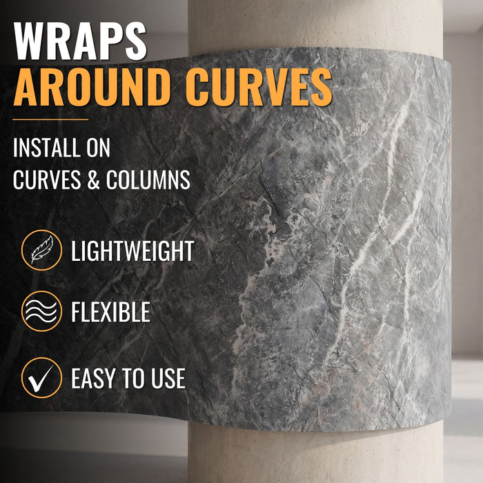 Flexible 3D Stone Wall Panels - GRANDE MARMO - Box of 5 serial panels (1200x600mm) 3.6m² coverage | DECKO Flexistone