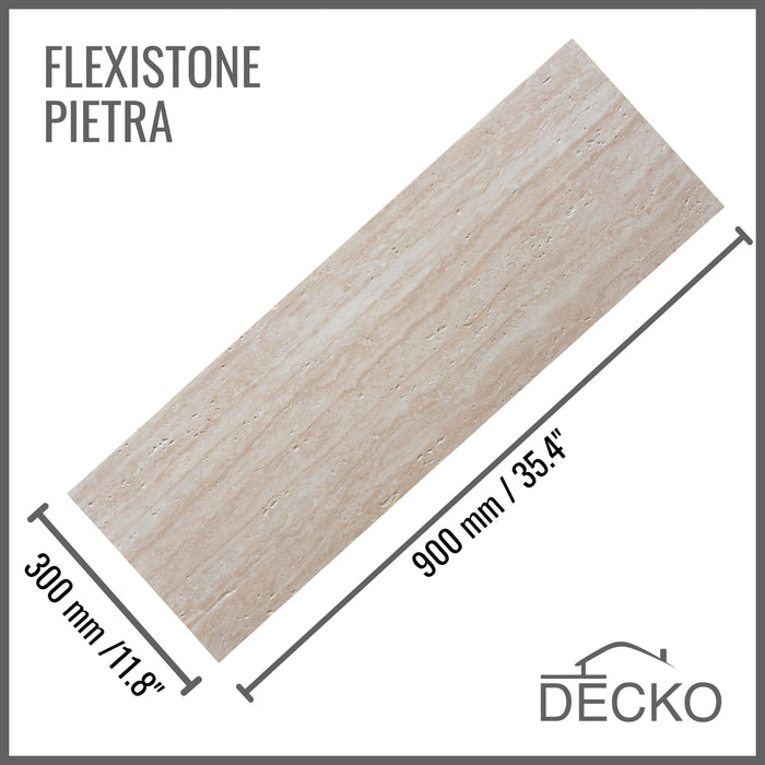 Flexible 3D Stone Wall Panel Sample - PIETRA TRAVERTINO BRONZE | DECKO Flexistone - Free Shipping