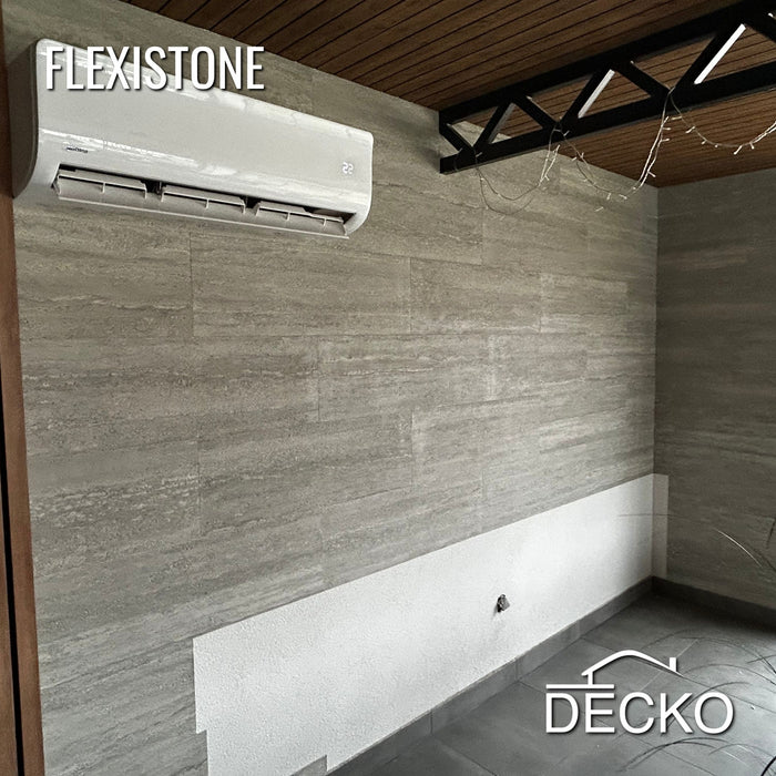 Flexible 3D Stone Wall Panels - PIETRA GRIGIA - Box of 16 panels (900x300mm) 4.32m² coverage | DECKO Flexistone