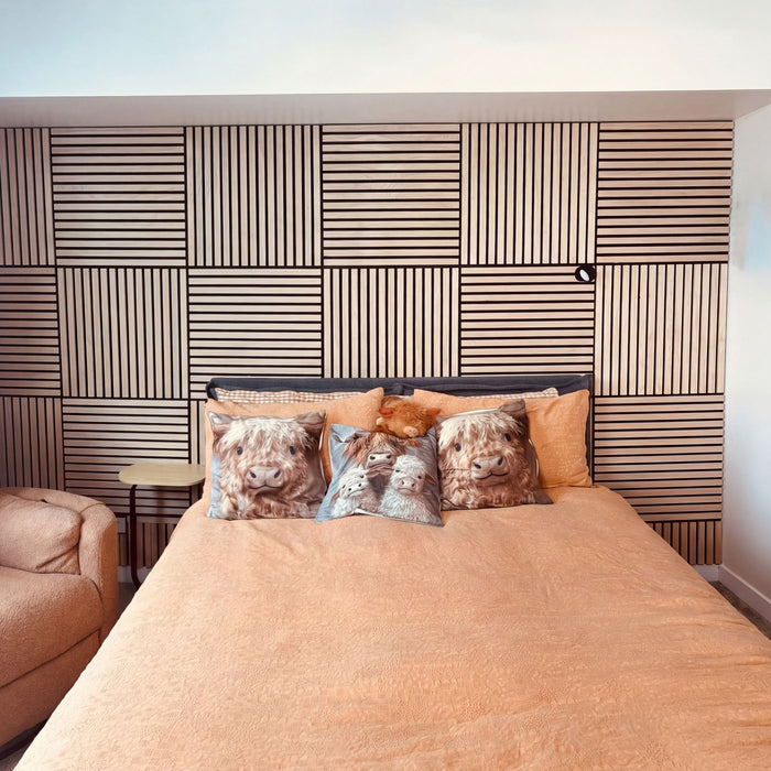 Acoustic Sound Dampening Wall Panels - MAPLE Square - box of 5 panels (600x600mm) 1.8 m² coverage | DECKO SOUNDSCAPE
